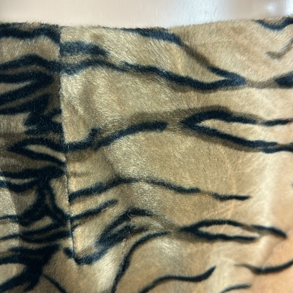 Harvé Benard Faux Fur Tiger Pattern Pencil Skirt Vintage Size 12 Zigzag Texture - Picture 3 of 8